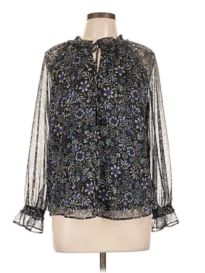 Pre-owned Ann Taylor Loft Long Sleeve Blouse In Black
