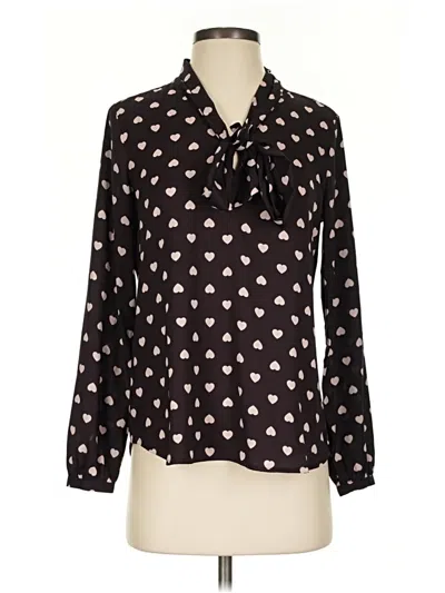 Pre-owned Ann Taylor Loft Long Sleeve Blouse In Black