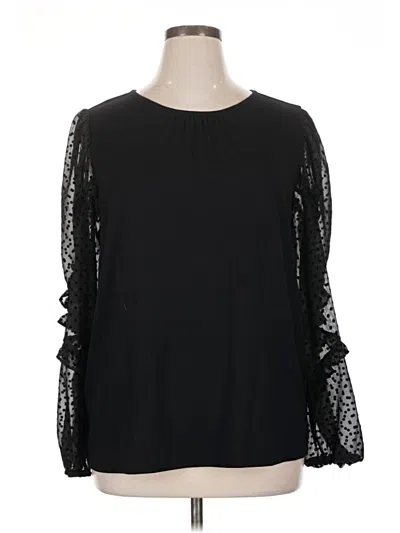 Pre-owned Ann Taylor Loft Long Sleeve Blouse In Black