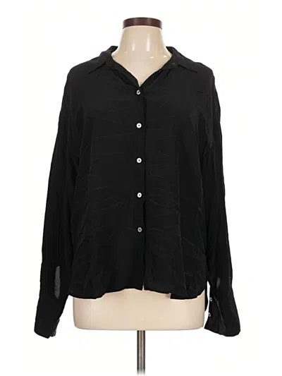 Pre-owned Ann Taylor Loft Long Sleeve Blouse In Black