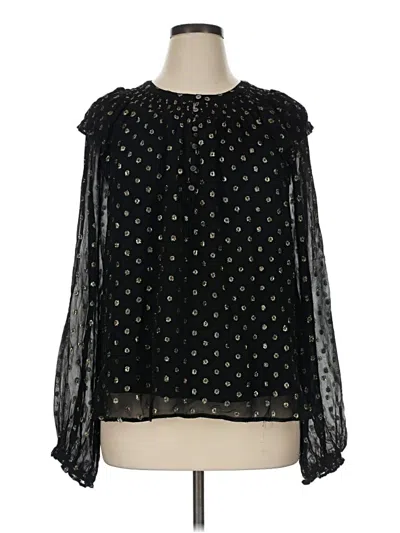 Pre-owned Ann Taylor Loft Long Sleeve Blouse In Black