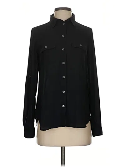 Pre-owned Ann Taylor Loft Long Sleeve Blouse In Black