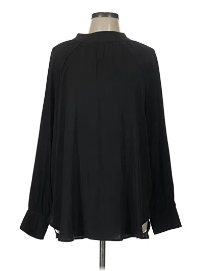 Pre-owned Ann Taylor Loft Long Sleeve Blouse In Black