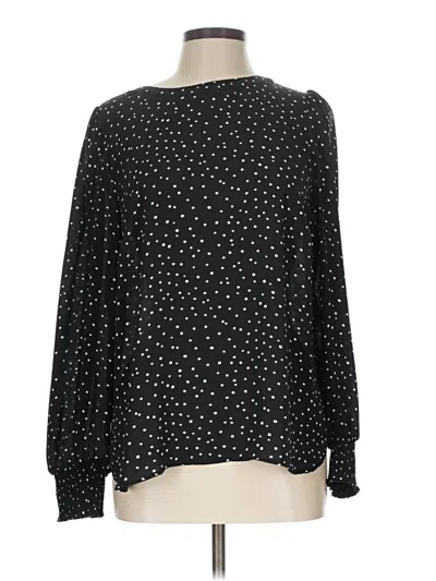 Pre-owned Ann Taylor Loft Long Sleeve Blouse In Black