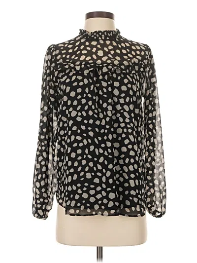 Pre-owned Ann Taylor Loft Long Sleeve Blouse In Black