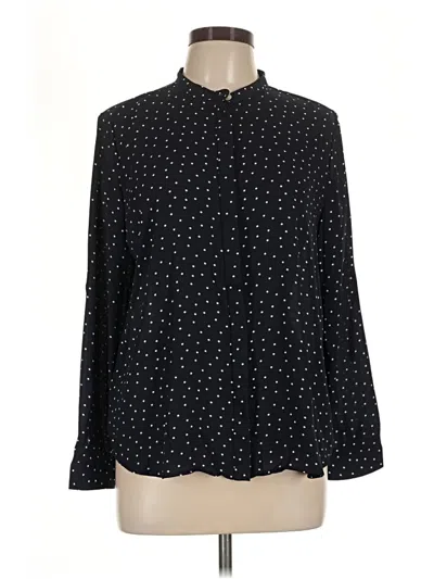 Ann Taylor Loft Long Sleeve Blouse In Black