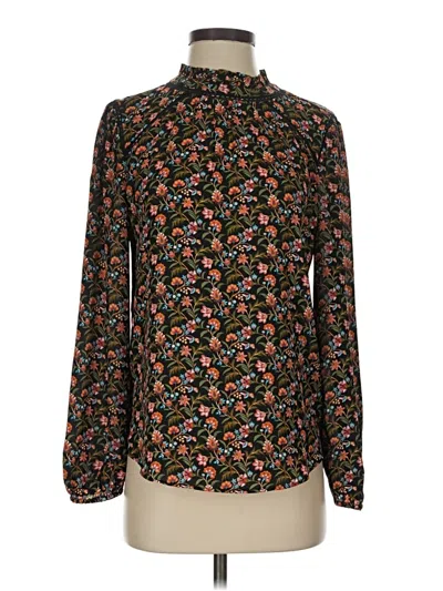 Pre-owned Ann Taylor Loft Long Sleeve Blouse In Black