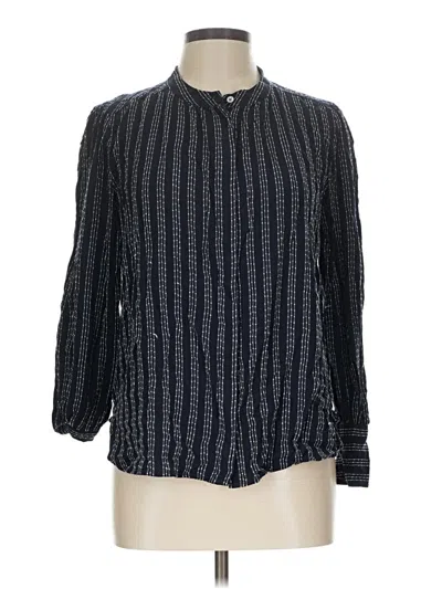 Pre-owned Ann Taylor Loft Long Sleeve Blouse In Black