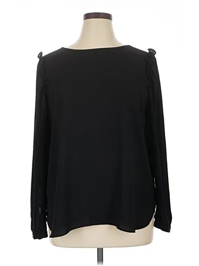 Pre-owned Ann Taylor Loft Long Sleeve Blouse In Black