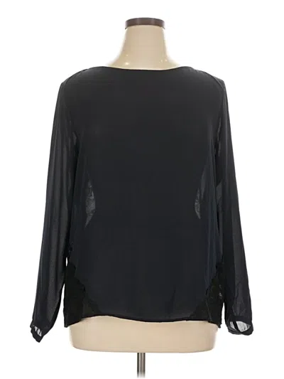 Ann Taylor Loft Long Sleeve Blouse In Black
