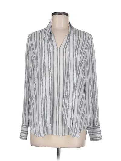 Pre-owned Ann Taylor Loft Long Sleeve Blouse In Blue