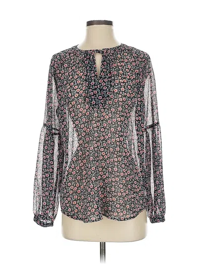 Pre-owned Ann Taylor Loft Long Sleeve Blouse In Blue