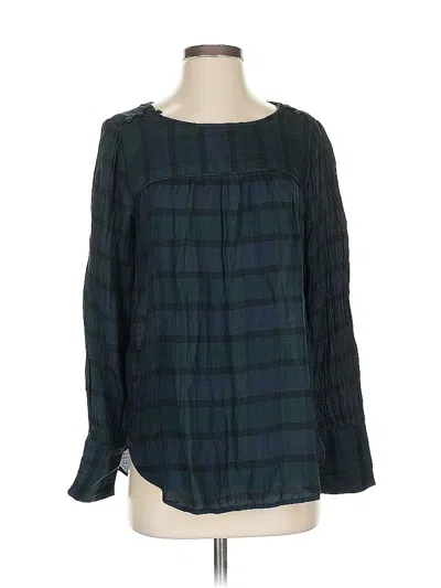 Pre-owned Ann Taylor Loft Long Sleeve Blouse In Blue