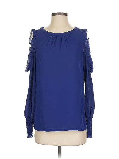 Pre-owned Ann Taylor Loft Long Sleeve Blouse In Blue