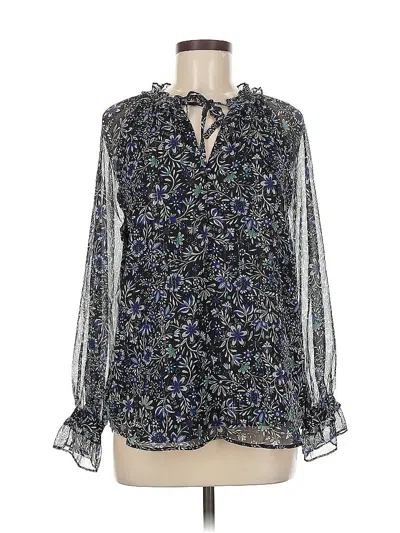 Pre-owned Ann Taylor Loft Long Sleeve Blouse In Blue