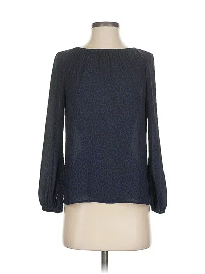 Pre-owned Ann Taylor Loft Long Sleeve Blouse In Blue