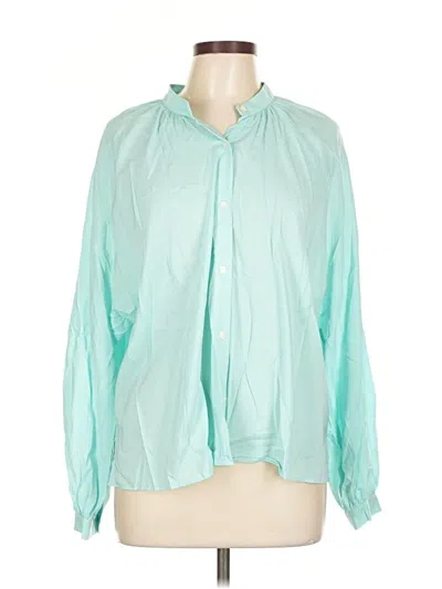 Ann Taylor Loft Long Sleeve Blouse In Green