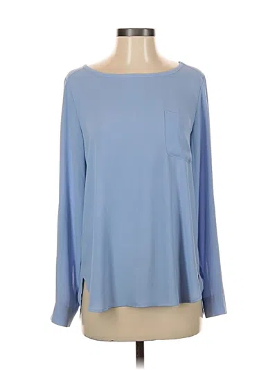 Pre-owned Ann Taylor Loft Long Sleeve Blouse In Blue