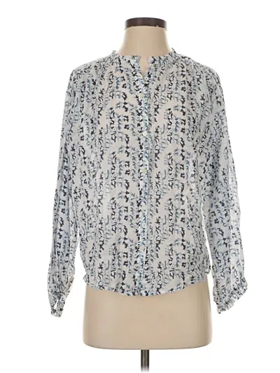 Ann Taylor Loft Long Sleeve Blouse In Blue