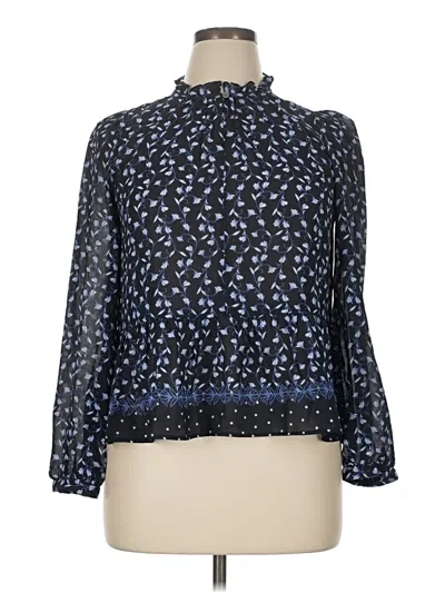 Ann Taylor Loft Long Sleeve Blouse In Blue