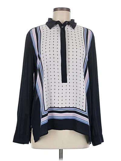 Pre-owned Ann Taylor Loft Long Sleeve Blouse In Blue