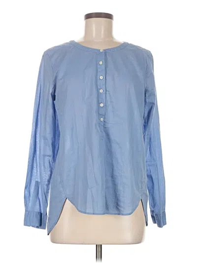 Pre-owned Ann Taylor Loft Long Sleeve Blouse In Blue