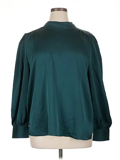 Pre-owned Ann Taylor Loft Long Sleeve Blouse In Blue