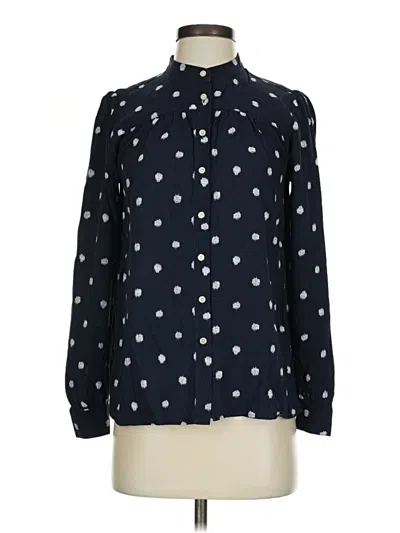 Pre-owned Ann Taylor Loft Long Sleeve Blouse In Blue