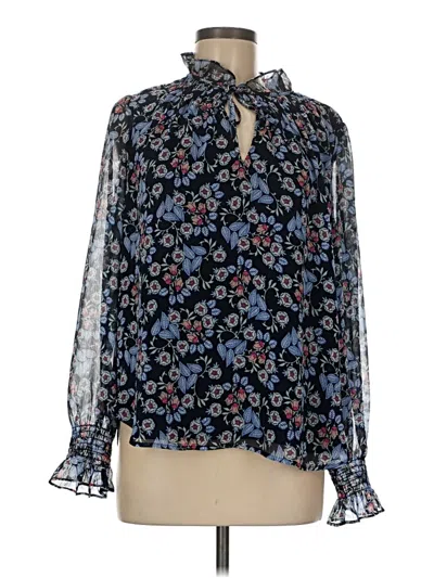 Pre-owned Ann Taylor Loft Long Sleeve Blouse In Blue