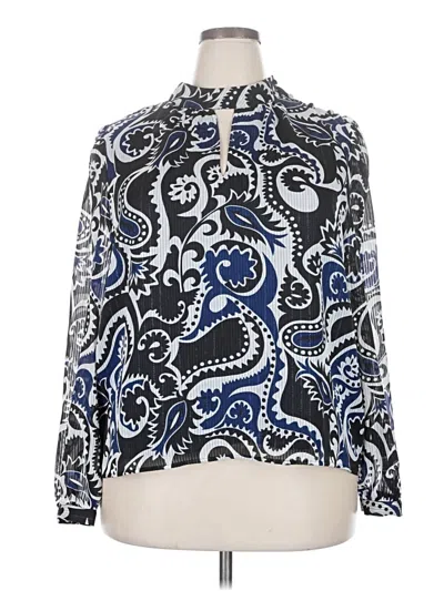 Ann Taylor Loft Long Sleeve Blouse In Blue
