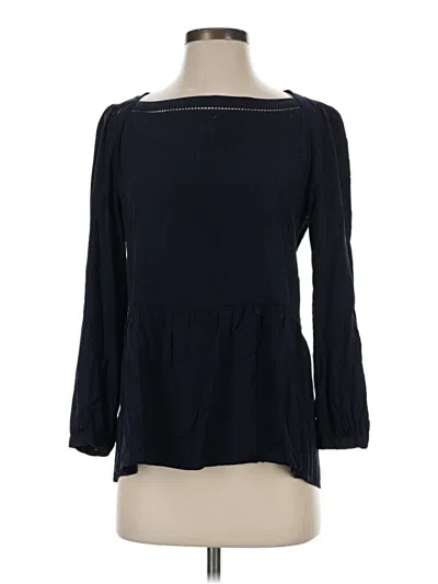 Pre-owned Ann Taylor Loft Long Sleeve Blouse In Blue