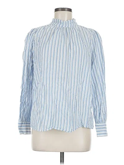Pre-owned Ann Taylor Loft Long Sleeve Blouse In Blue