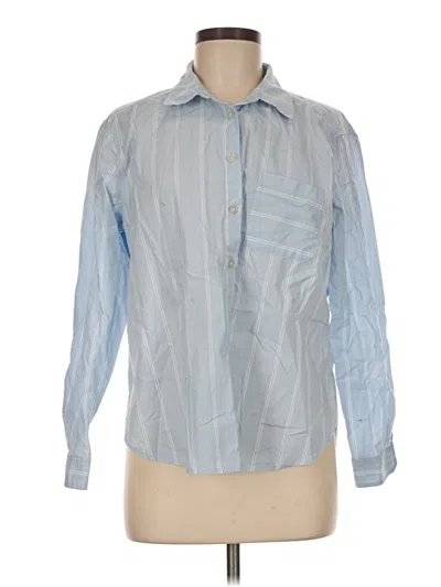 Pre-owned Ann Taylor Loft Long Sleeve Blouse In Blue