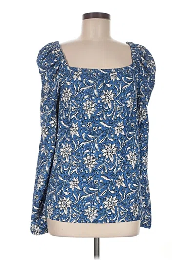 Ann Taylor Loft Long Sleeve Blouse In Blue