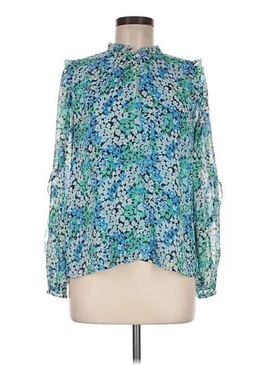 Ann Taylor Loft Long Sleeve Blouse In Blue
