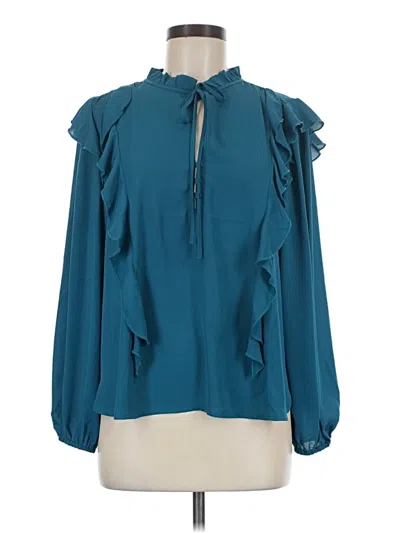 Ann Taylor Loft Long Sleeve Blouse In Blue