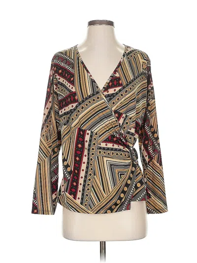 Pre-owned Ann Taylor Loft Long Sleeve Blouse In Brown