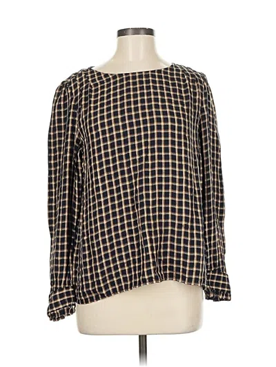 Pre-owned Ann Taylor Loft Long Sleeve Blouse In Brown