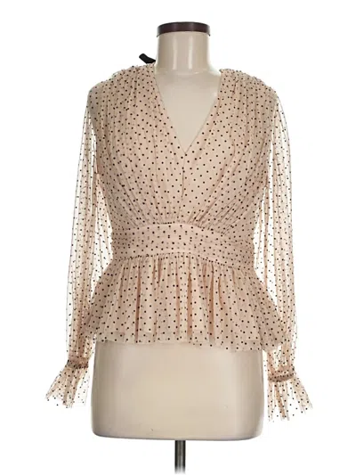 Ann Taylor Loft Long Sleeve Blouse In Brown