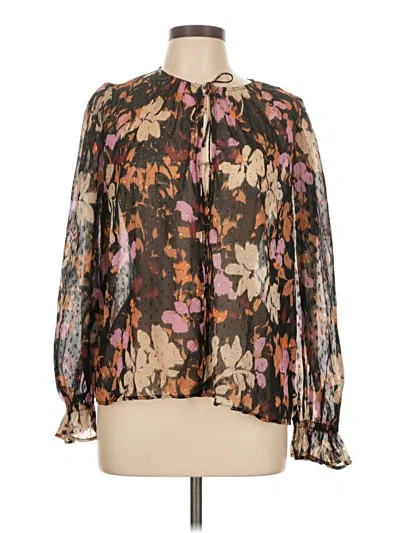 Pre-owned Ann Taylor Loft Long Sleeve Blouse In Brown