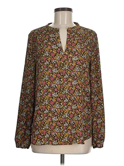 Pre-owned Ann Taylor Loft Long Sleeve Blouse In Brown