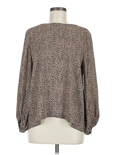Ann Taylor Loft Long Sleeve Blouse In Brown