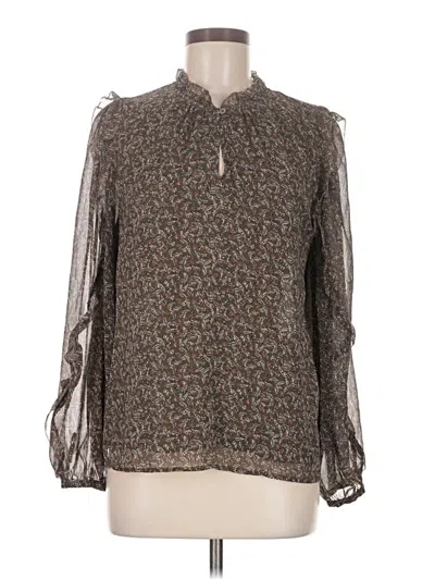 Pre-owned Ann Taylor Loft Long Sleeve Blouse In Brown