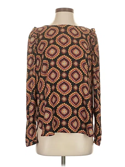 Pre-owned Ann Taylor Loft Long Sleeve Blouse In Brown