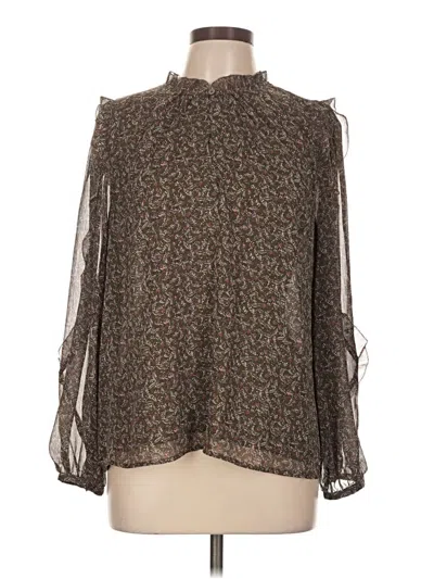 Pre-owned Ann Taylor Loft Long Sleeve Blouse In Brown