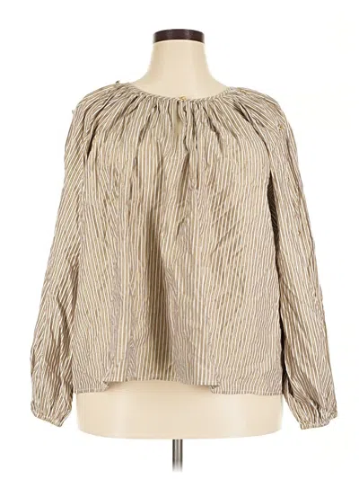 Ann Taylor Loft Long Sleeve Blouse In Brown