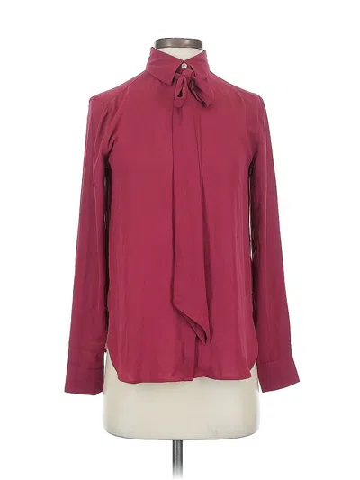 Pre-owned Ann Taylor Loft Long Sleeve Blouse In Burgundy