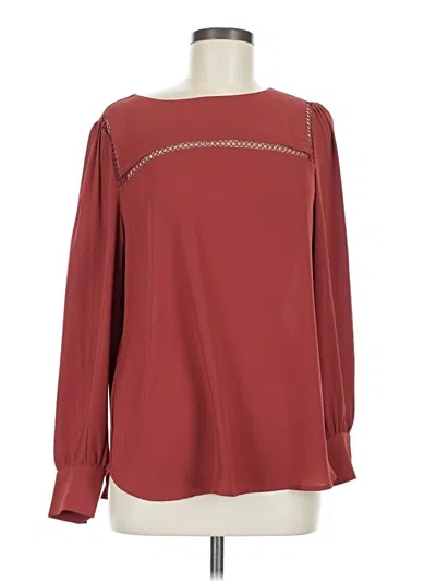 Pre-owned Ann Taylor Loft Long Sleeve Blouse In Burgundy