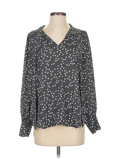 Pre-owned Ann Taylor Loft Long Sleeve Blouse In Gray