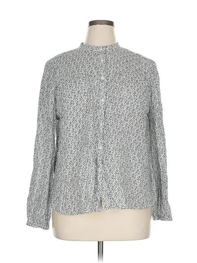 Pre-owned Ann Taylor Loft Long Sleeve Blouse In Gray